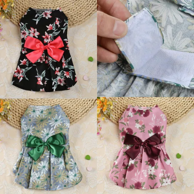 Vestido Para Perros Y Mascotas Falda Con Lazo De Flores Falda Para Cachorros <