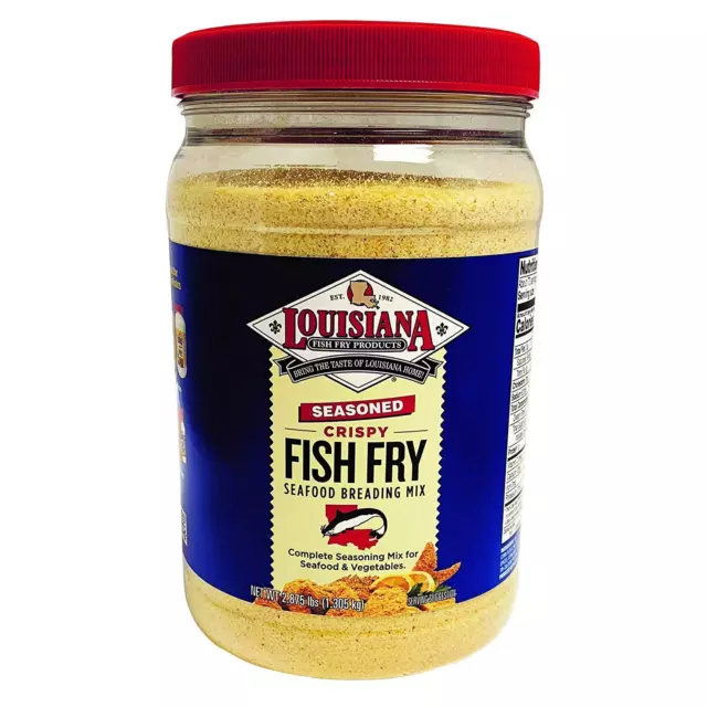 Louisiana Fish Fry Products Seasoned Crispy Fish Fry Seafood Breading Mix, 2.87