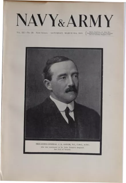 1915 Ww1 Print Brigadier General J. E Gough