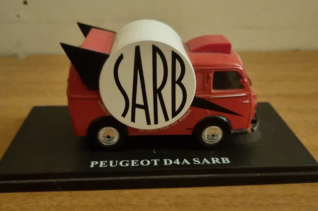 Camionnette Publicitaire Peugeot D4A Sarb Aliments Animaux - échelle 1/43, Collection Hachette