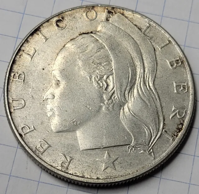 1962 Republic Of Liberia Silver Dollar Coin.
