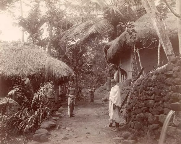 Native quarters in Colombo - Ceylon Sri Lanka in 1880 OLD PHOTO