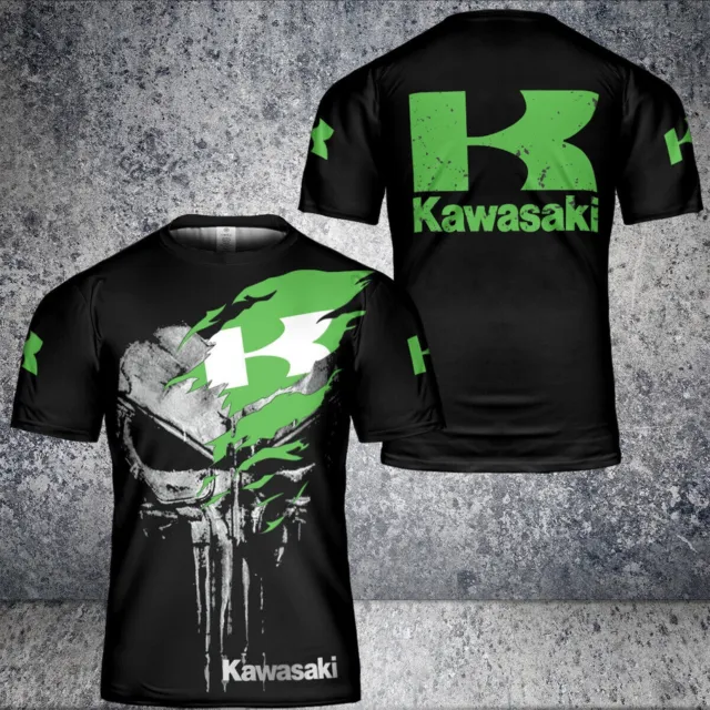 Kawasaki Racing Logo Green Top Men's 3D Best Gift T-Shirt Size S-5XL