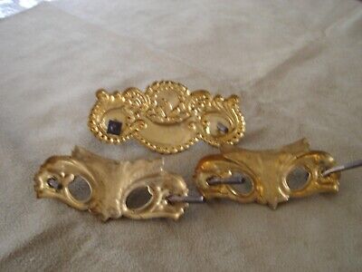 Brass Drawer Pull Backplates, 1 single, 1 pair. 2