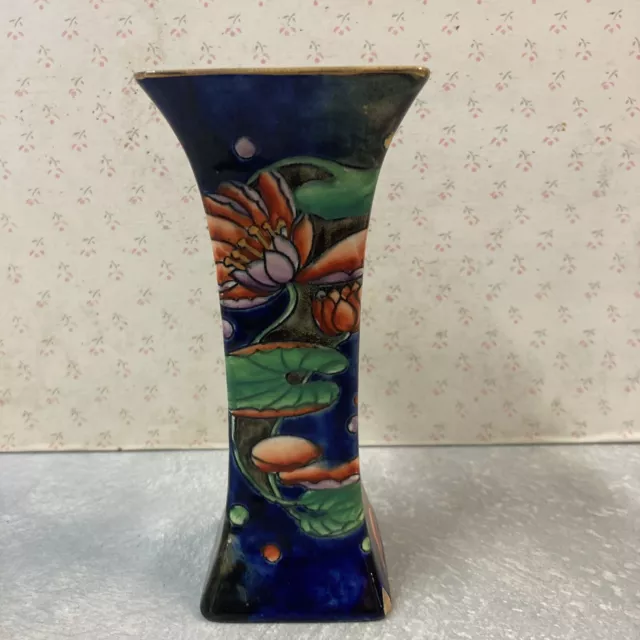 Hancock's Corona Ware 'Water Lily' Hexagonal Vase by Molly Hancock c1928