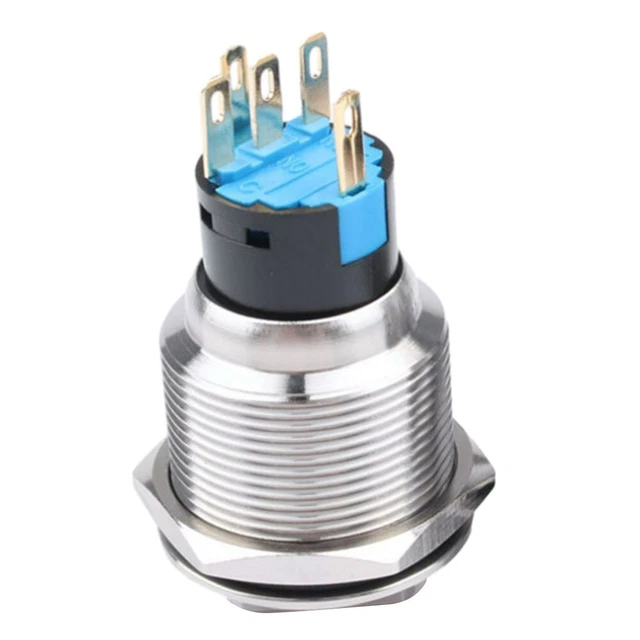 STAINLESS STEEL 19MM Latching Rotary Switch 3 Positions LED Light 12 ...