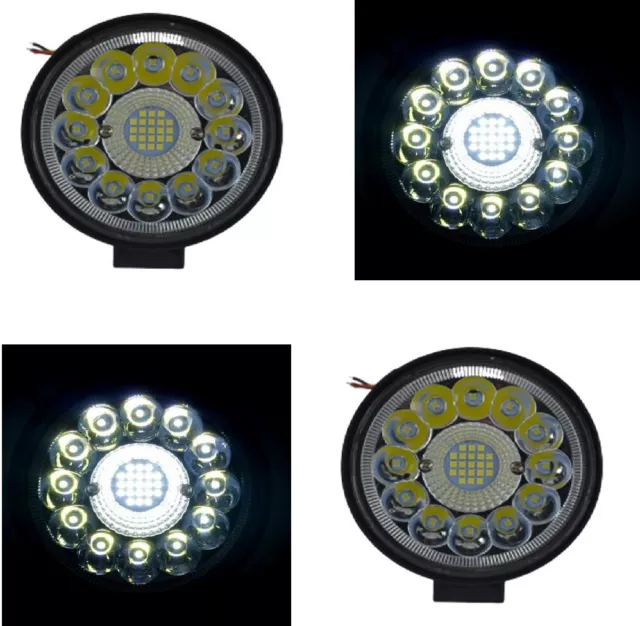 5pcs 99W Round LED Lamps 12V/24V Work Spot Flood Lights for Volvo DAF MAN Scania