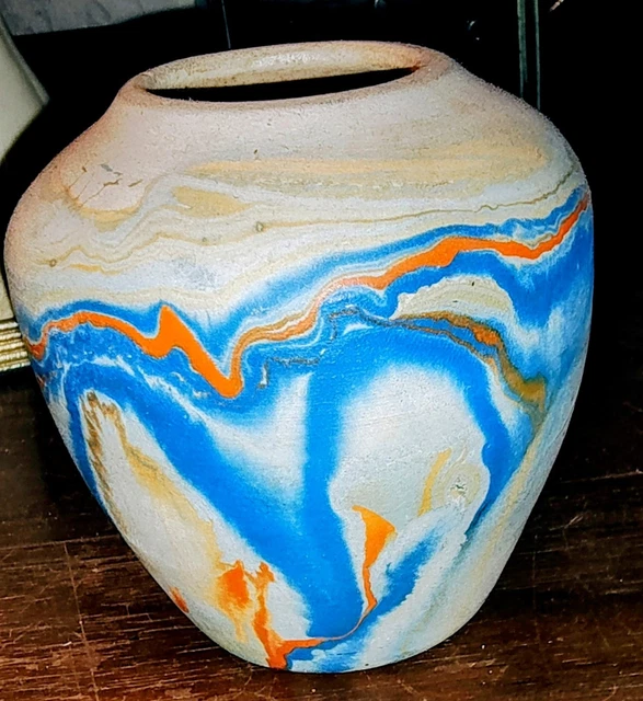 NEMADJI ネマジ アメリカヴィンテージ　花瓶　Made in USA VINTAGE】Nemadji Pottery Flower Base ”Made In USA”を明日