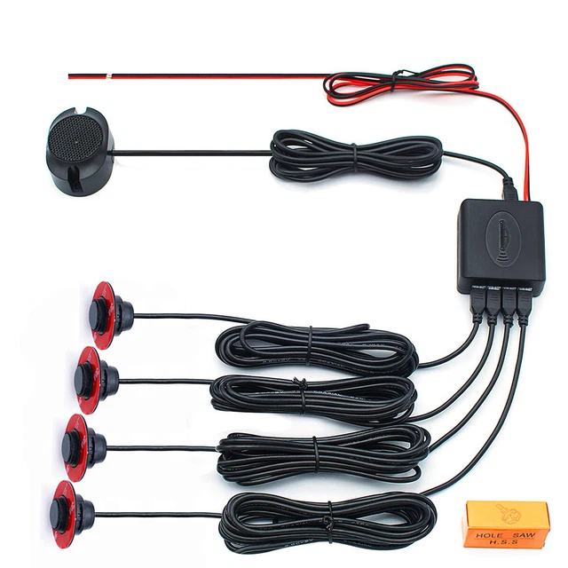 4 Adjustable Backup Parking Sensors Car Reverse Radar System Alarm Sound Buzze