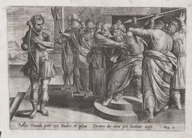 J. Collaert / A. Francken Saul David Bible Kupferstich engraving Jode 1580