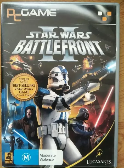 Star Wars: Battlefront II 2 (PC CD-ROM, 2005) Complete 4 Disc Set With Key