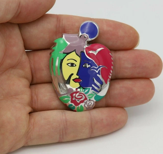 Arte Ispirato Smalto Collana Argento Sterling Prodotto IN Italia Famosi Artista