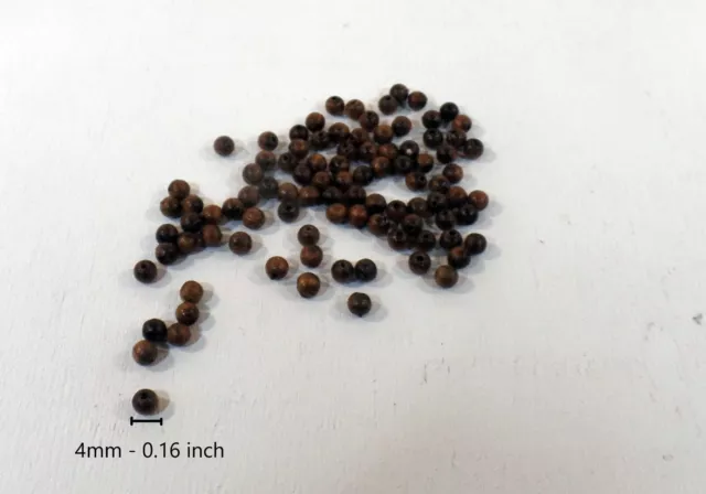 Perles en bois Noyer 4mm rond pour chapelets ou colliers Noyer