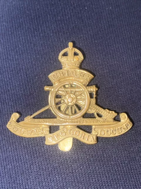 VINTAGE CIRCA WW2 British Army Royal Artillery Slider Beret /Cap Badge ...