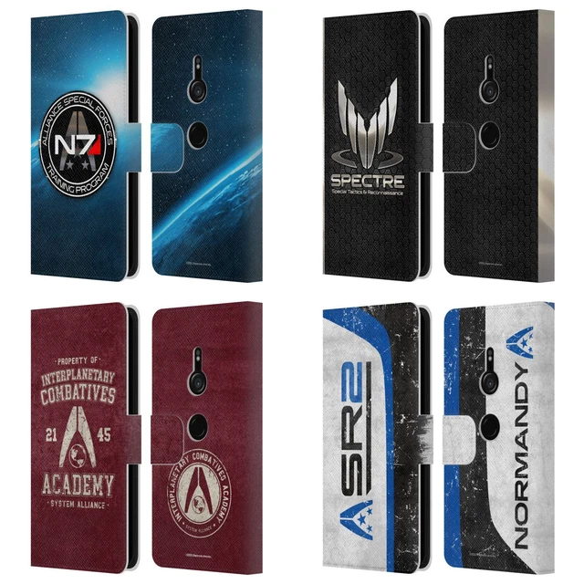 Ea Bioware Mass Effect 3 Badges And Logos Leather Book Case For Sony Phones 1
