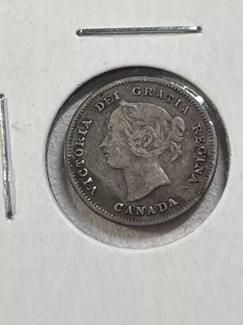 1891 Canada 5 Cents Small Silver Coin