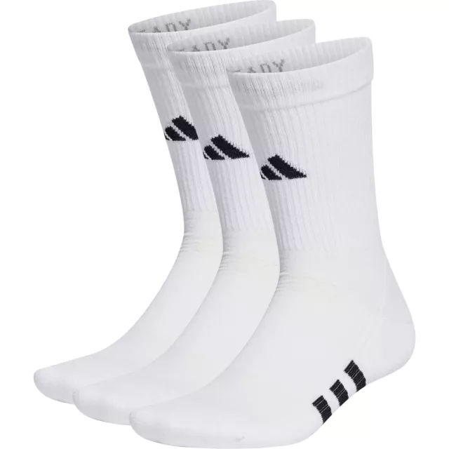 adidas Unisex Performance Cushioned (3 Pack) Crew Socks Gym - White