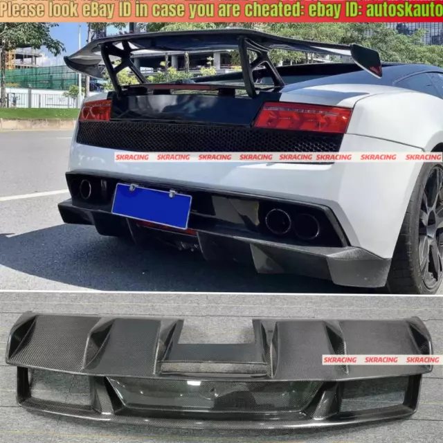 For Lamborghini Gallardo LP550 LP560 LP570 Carbon Fiber Rear Bumper Lip Diffuser