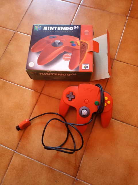 Manette Nintendo 64 rouge avec sa boîte d'origine