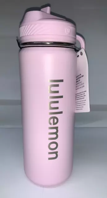 Lululemon Back to Life Sport Bottle  18 Oz straw lid Unisex pink glow New