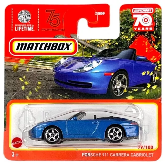 Matchbox Porsche 911 Carrera Cabriolet - 1:66 scale model red colour