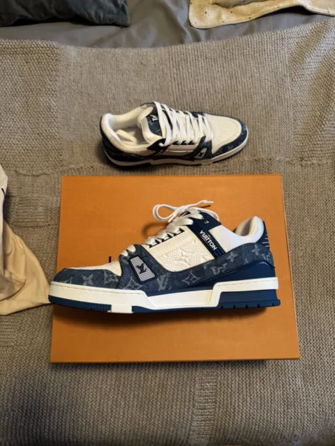 Louis Vuitton LV Trainer Monogram Denim White Blue