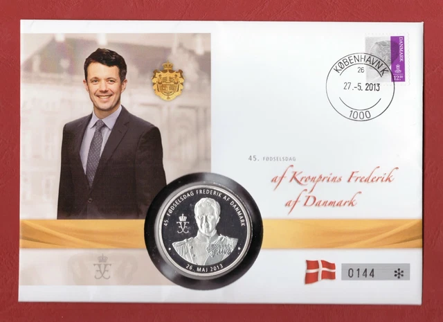 Kronprinz Frederk ** Numisbrief Mit Medaille In Silber / Kupfer * 45. Geburtstag