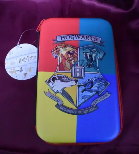 Harry Potter Hogwarts Shield Zippered Pencil Case NEW w/Tag HTF