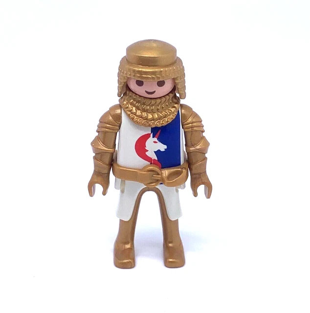 Playmobil Moyen-Âge - Chevalier En Armure Dorée Avec Licorne - Figurines Occasion