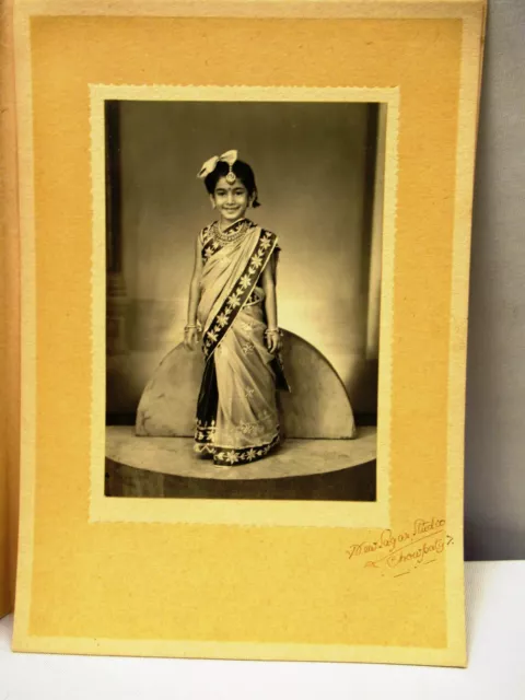 Antique Photograph Indian Royal Young Princess Of Baria State New Sagar Studio"7