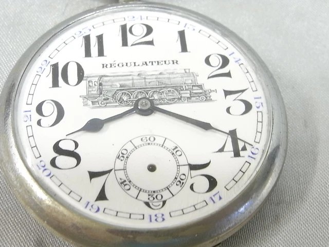 Montre De Poche (gousset) HELIA Style Cheminot 'Locomotive' - Vers 1930, Non Fonctionnelle, à Réviser