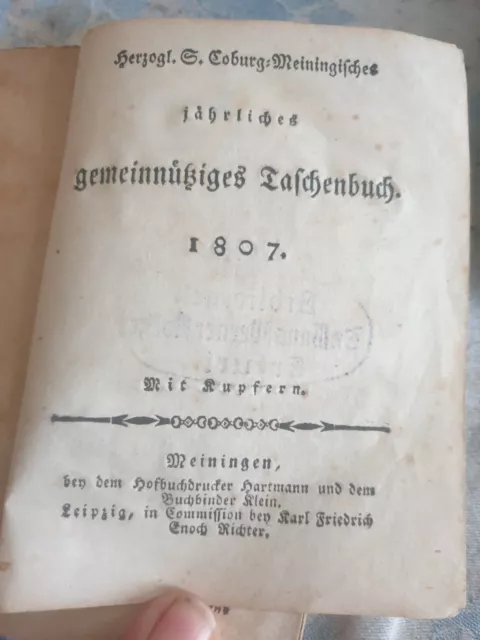 Coburg-Meiningisches gemeinnütziges Taschenbuch 1807