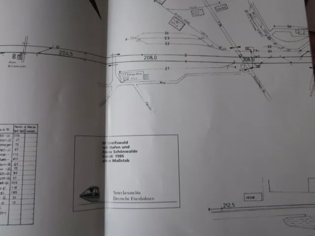 Bahnhof  Gleisplan im Großformat Jena West 1953