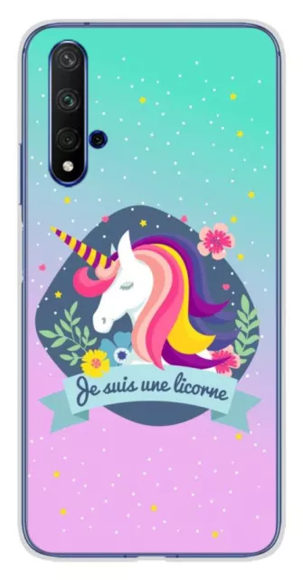 Coque en silicone imprimée compatible Huawei Honor 20 Je suis une licorne