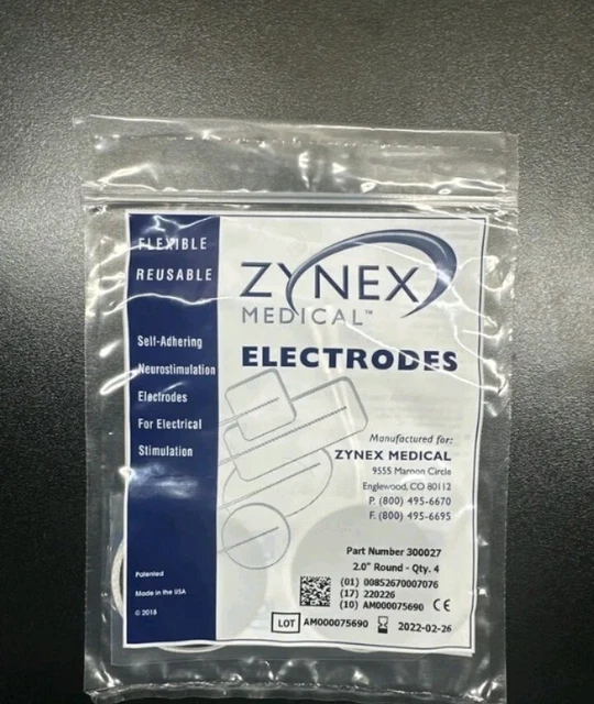 NEW Zynex Medical TENS Electrodes 2” Inch Round, 4 Count, Pack Of 10 (40 Total)