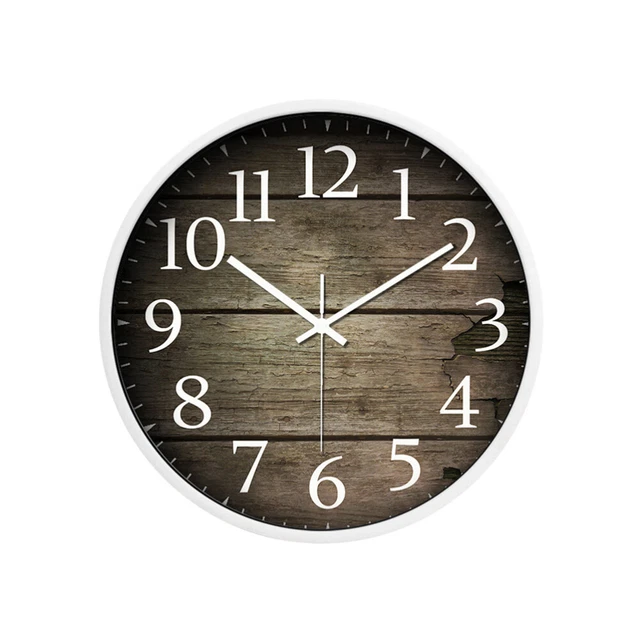 Ménage pendaison murale motif créatif en bois grande horloge murale muette