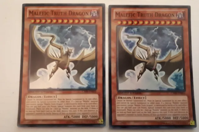 2 x Yu-Gi-Oh! - Malefic Truth Dragon - CT09-EN016 Super Rare Limited Ed NM/Mint