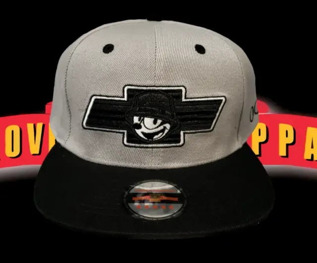 Felix The Cat Charlie Brown Chevrolet Chicano Lowrider  Snapback Hat Gray Black