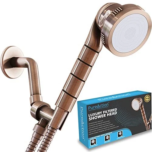 PureAction Luxury Filtered Shower Head with Handheld Hose - Hard Water Soften...