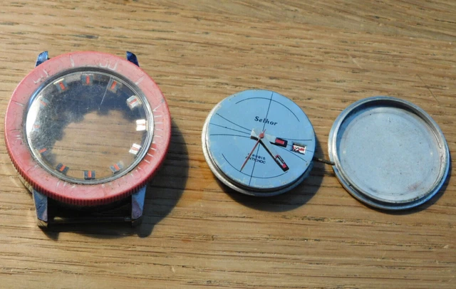 Montre Homme SELHOR Mécanique 17 Rubis Plaquée Or - Antichoc, Fonctionne, Occasion