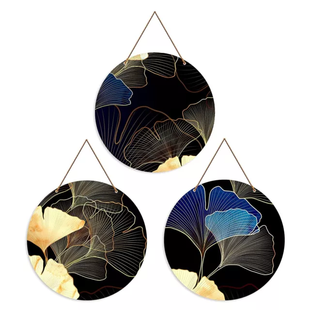 Blumen Kunst Holz Wandbehang für Heimbüro Dekor Set Mit 3 A1