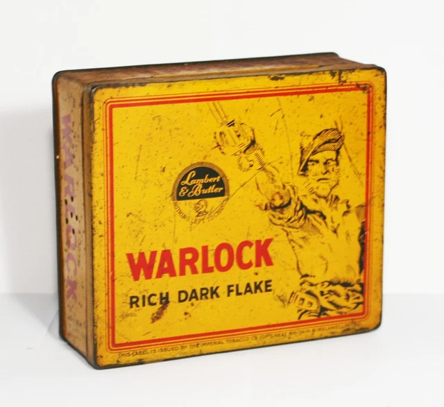 LAMBERT & BUTLER Warlock Rich Dark Flake Tobacco Tin 1950s £10.80