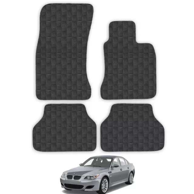 BMW 5 Series 2003-2010 Auto Car Floor Mats Rubber Tailored Fit Heavy-Duty Set