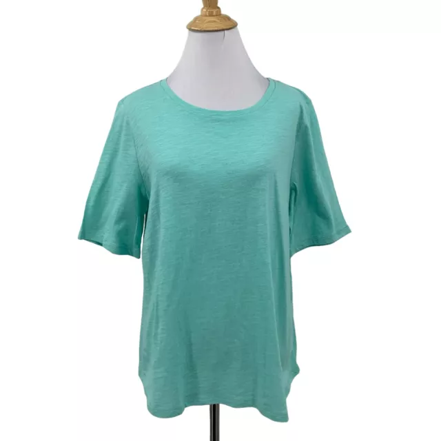 Eileen Fisher Slubby Organic Cotton Jersey Shirt Women PL Petite Crew Neck Tee