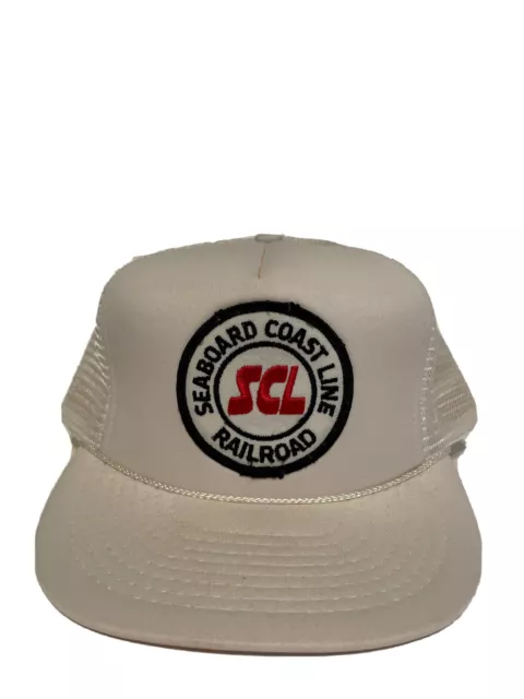 NEW Vintage SEABOARD COAST LINE RAILROAD Patch Snapback Trucker Hat White