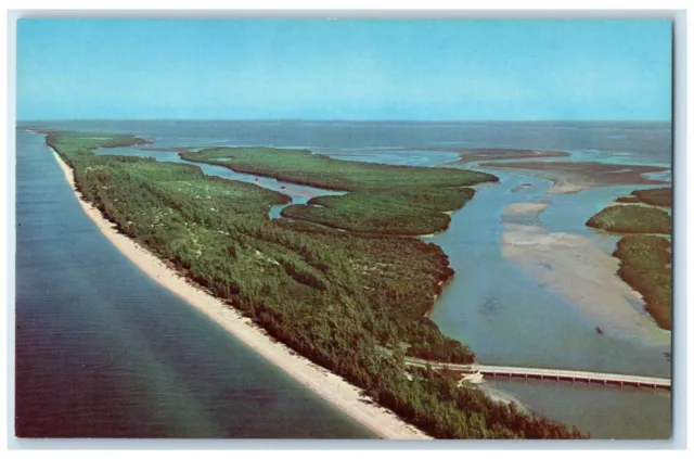 c1960 Aerial View Captiva Island Bridge Lake Florida Unposted Vintage Postcard