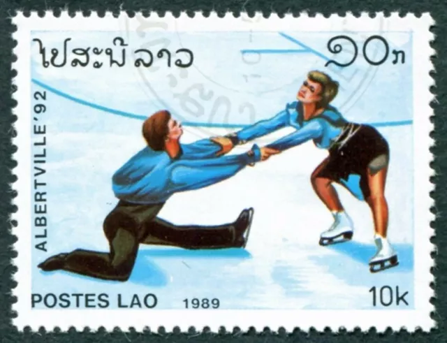 LAOS 1989 10k SG1135 NG Winter Olympic Games Albertville Figure Skating b ##W31