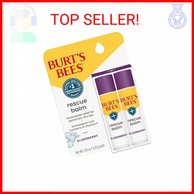 BURT'S BEES RESCUE Balm Elderberry Lip Balm, With AntioxidantRich