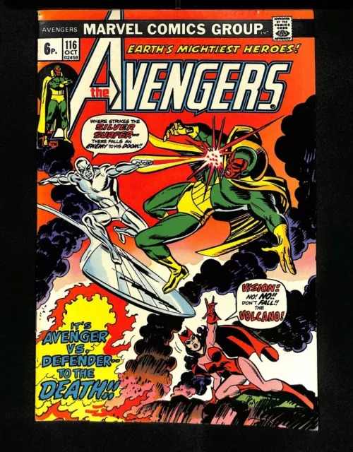 Avengers #116 UK Price Variant Silver Surfer Vs Vision Defenders! Marvel 1973