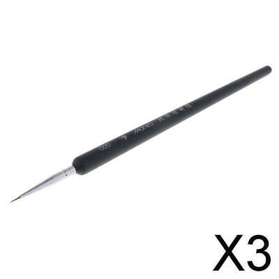 3X Pennelli punta tonda Pennello acrilico per pittura ad acquerello per unghie p